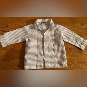 Southern Tots Striped Shirt w/Smocked Rabbit, Size 6M, EUC